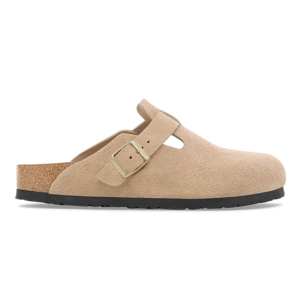 Sandcastle Suede Birkenstock Boston soft footbed, Buckle Sandals - Picture 3 of 4